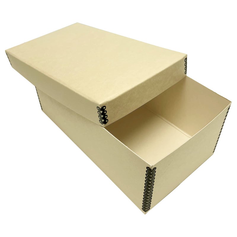 Lineco Photo Card Box, Museum-Quality Archival Storage, Acid-Free with Removable Lid, Bulk Storage for Negatives, Prints, Films, Photos, 4x6x12 Inches, Tan - Image 1